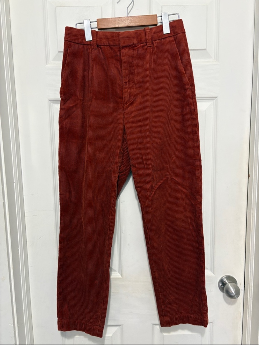 Burnt orange corduroy pants- Uniqlo x Ines De La Fressange Collab